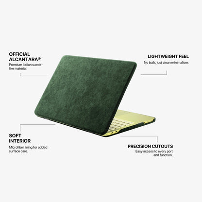 Alcantara MacBook Neo Cover – For 13 inch (2026) – Midnight Green