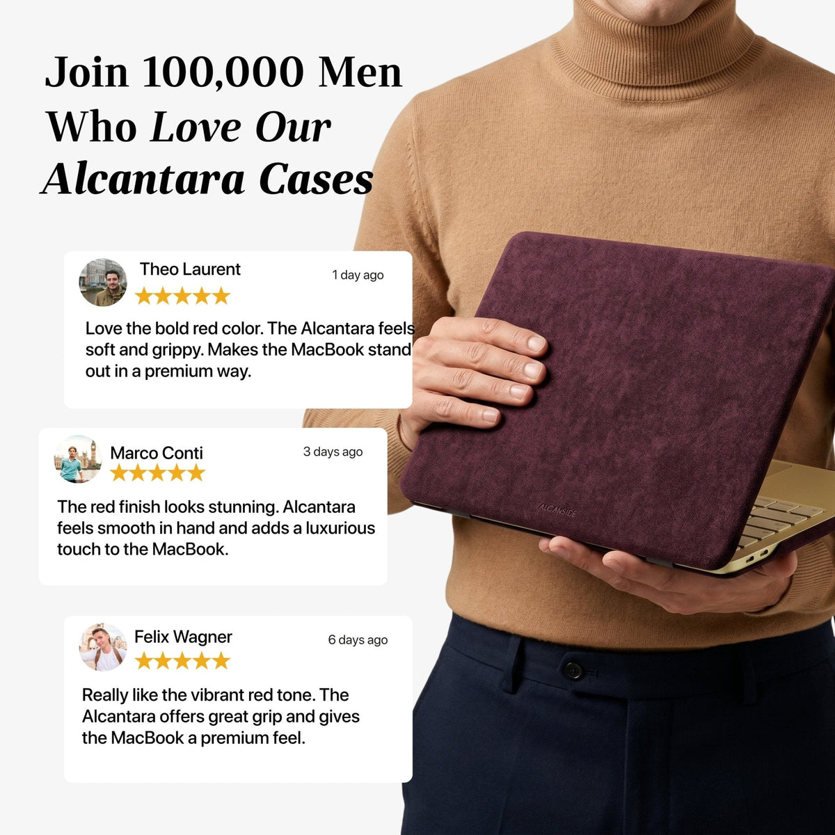 Alcantara MacBook Neo Cover – For 13 inch (2026) – Wine Red