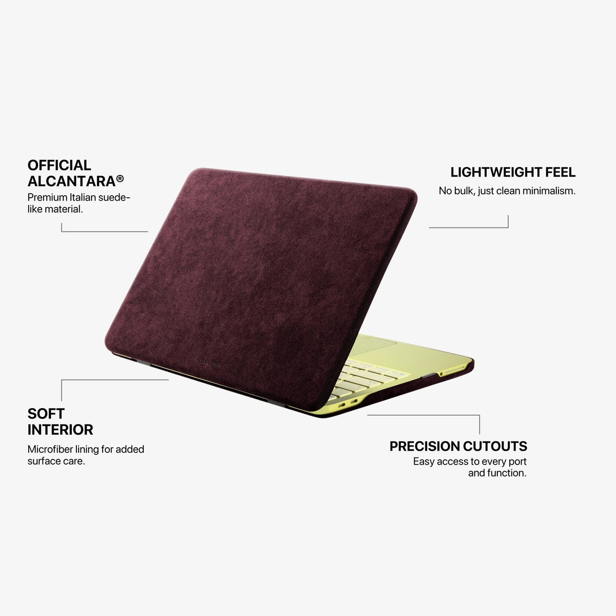 Alcantara MacBook Neo Cover – For 13 inch (2026) – Wine Red