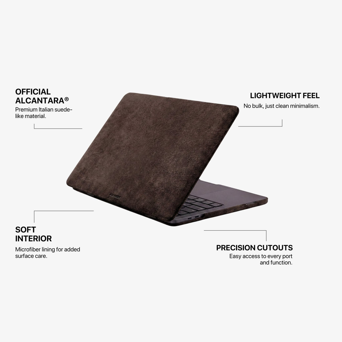 Alcantara MacBook Pro & Pro Max Cover - For 14 inch (2021-2025) - Chocolate Brown