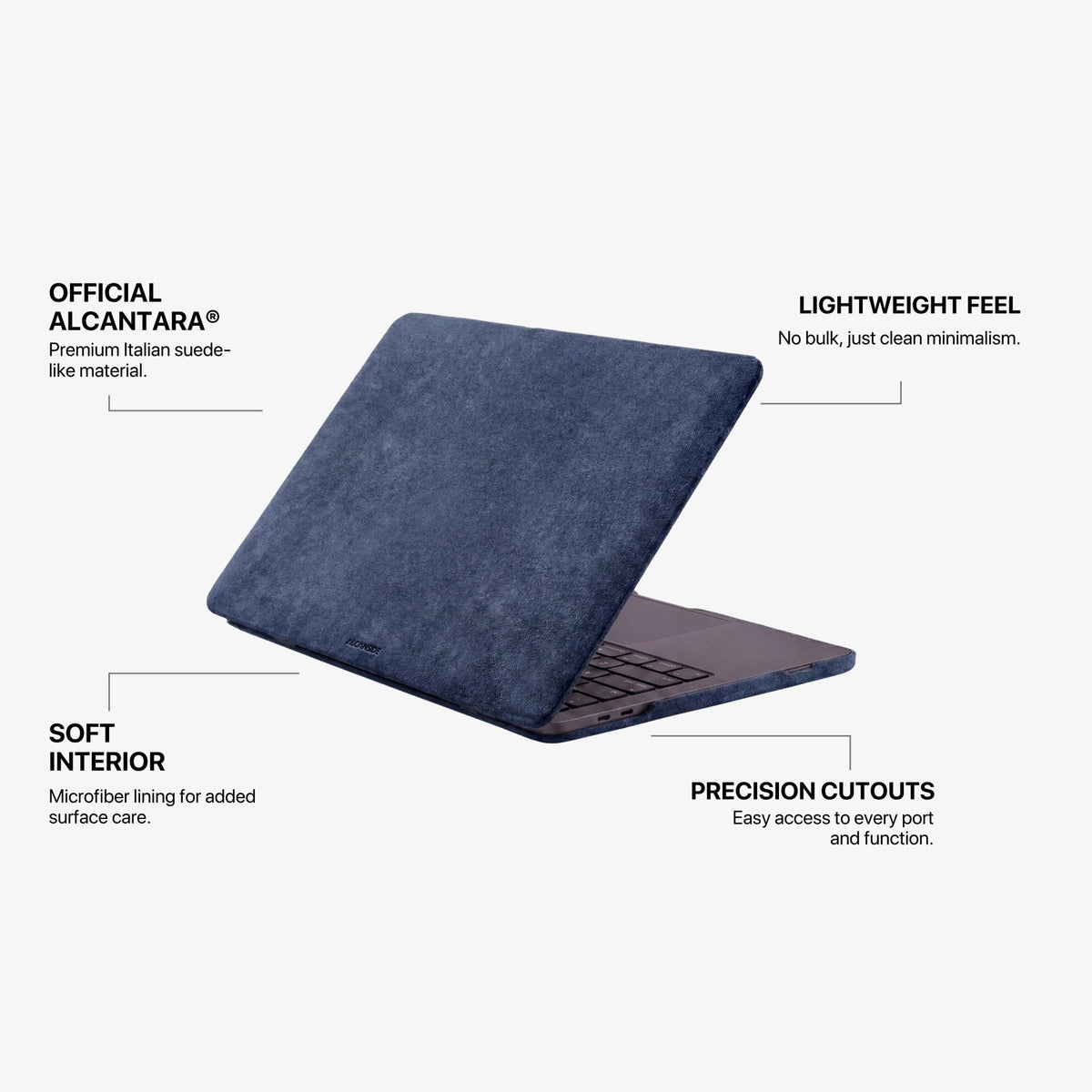 Alcantara MacBook Pro & Pro Max Cover - For 14 inch (2021-2025) - Ocean Blue