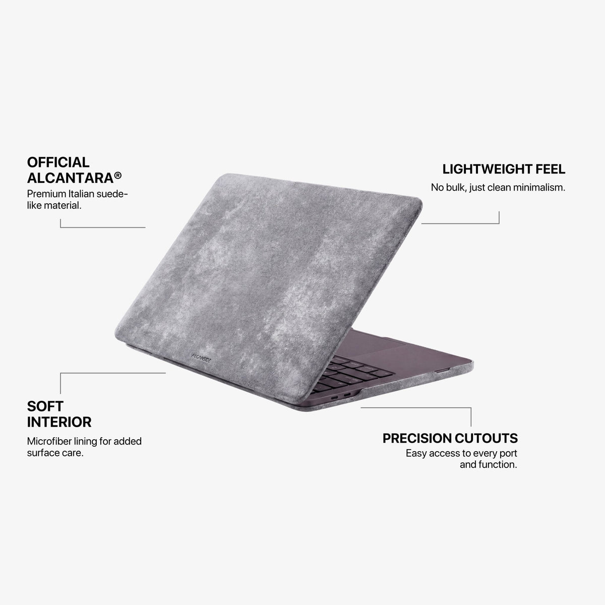 Alcantara MacBook Pro & Pro Max Cover - For 16 inch (2021-2024) - Nardo Gray