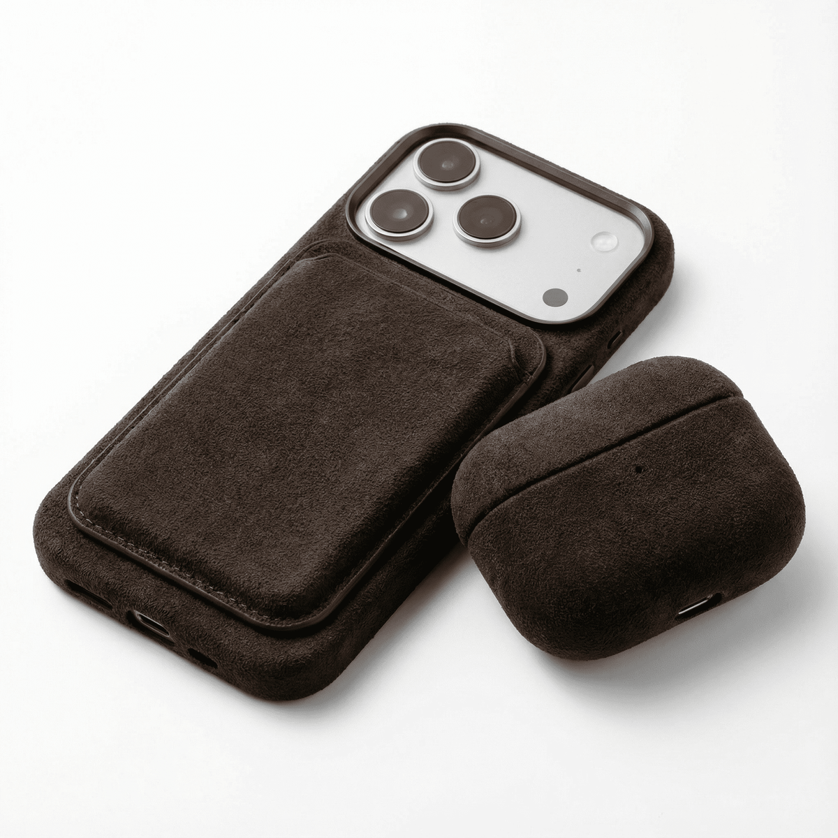 Alcantara MagSafe Wallet - Chocolate Brown