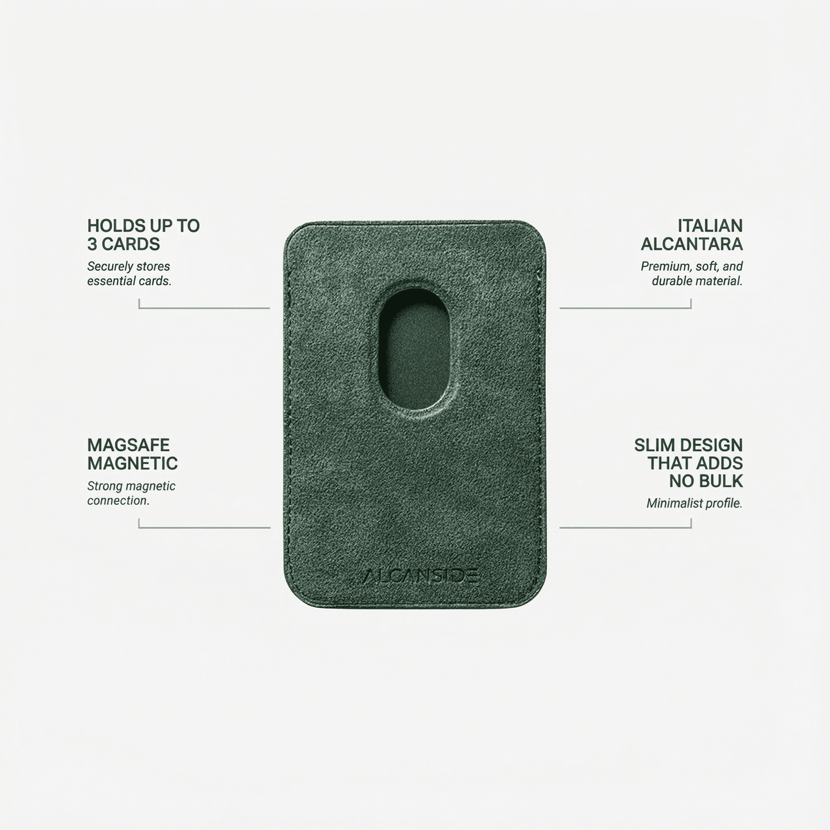 Alcantara MagSafe Wallet - Midnight Green