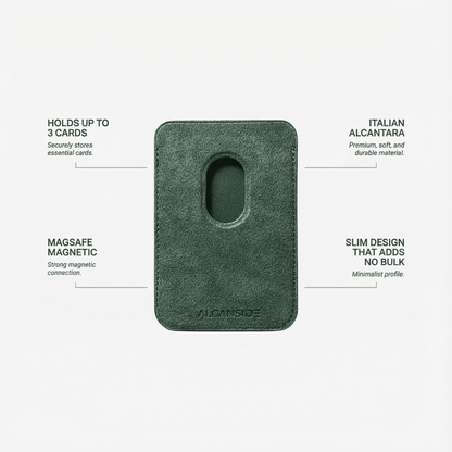 Alcantara MagSafe Wallet - Midnight Green