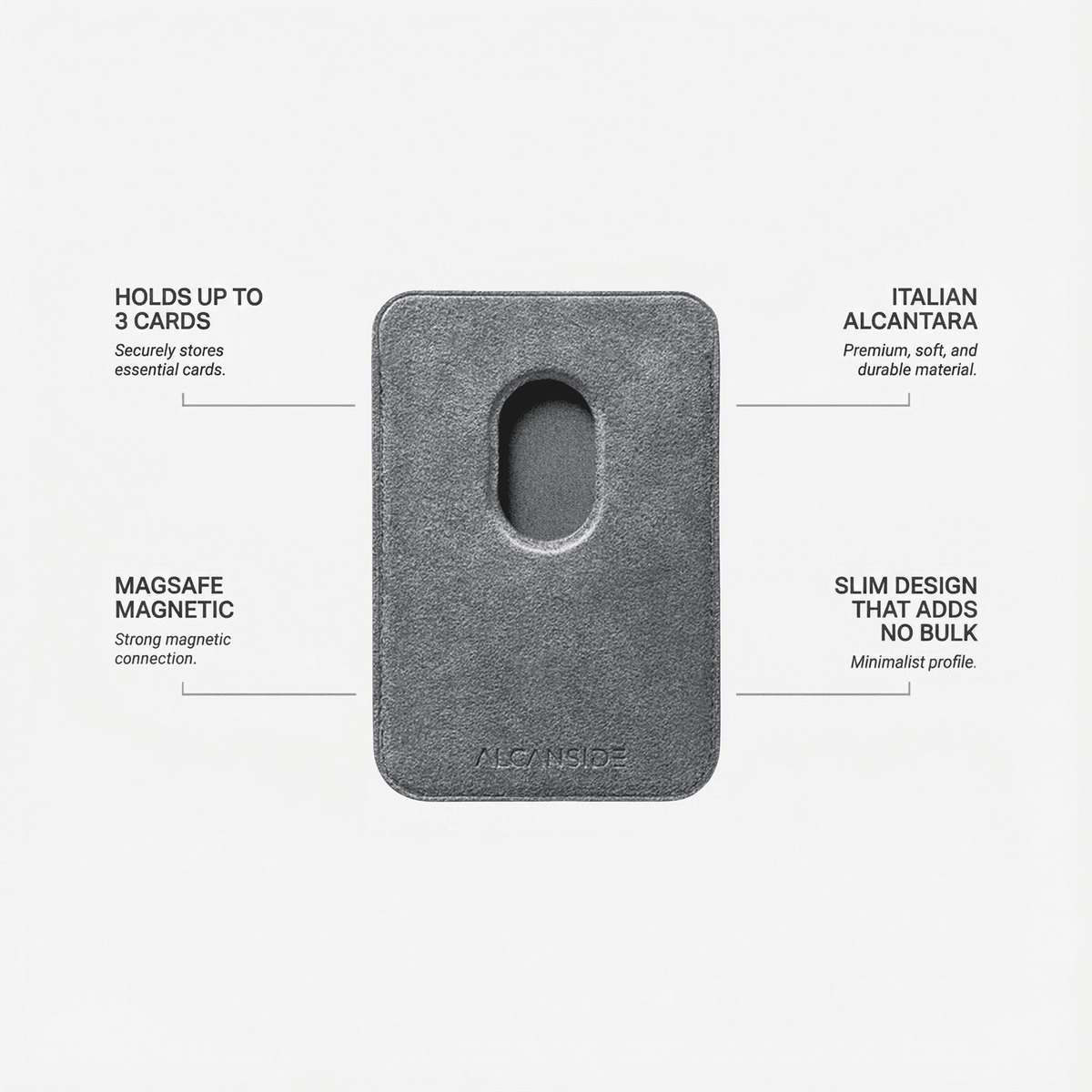 Alcantara MagSafe Wallet - Nardo Gray