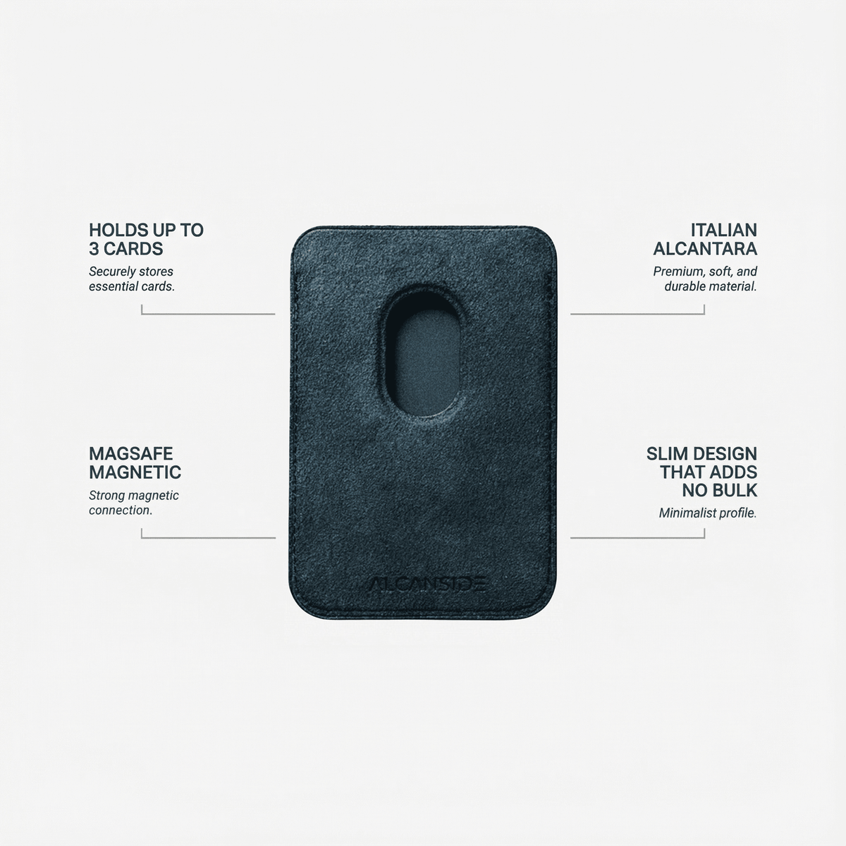 Alcantara MagSafe Wallet - Navy Blue