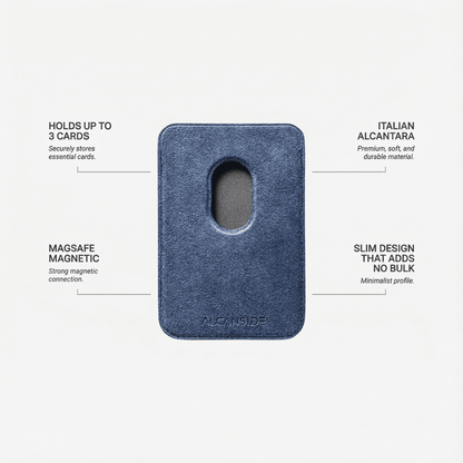 Alcantara MagSafe Wallet - Ocean Blue