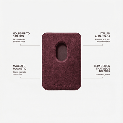 Alcantara MagSafe Wallet - Wine Red