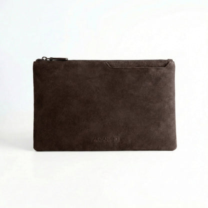 Alcantara Pouch - Chocolate brown