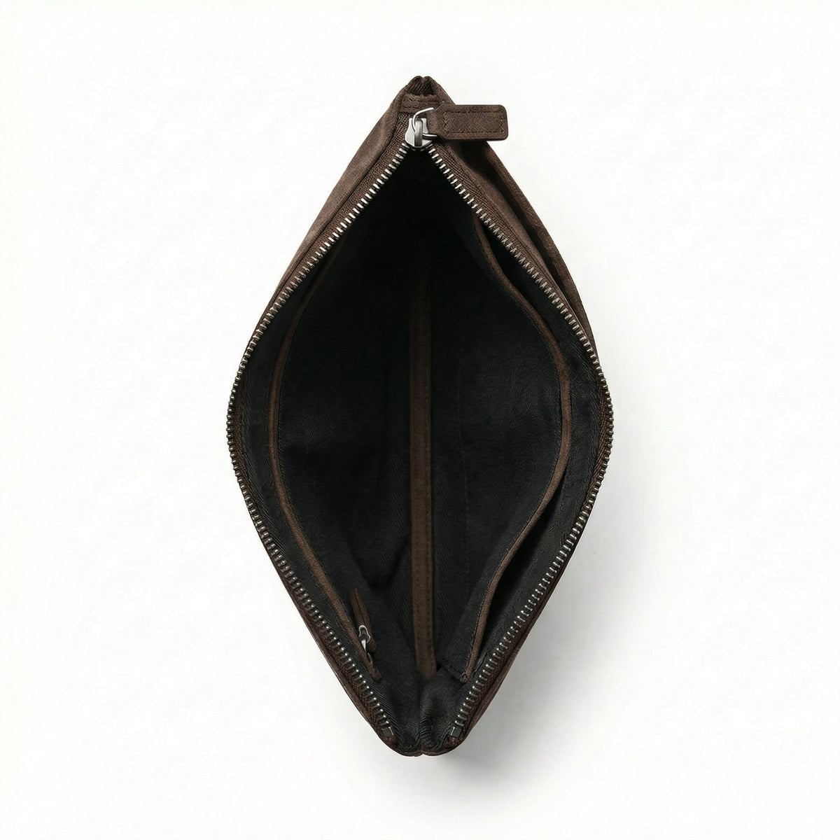 Alcantara Pouch - Chocolate brown