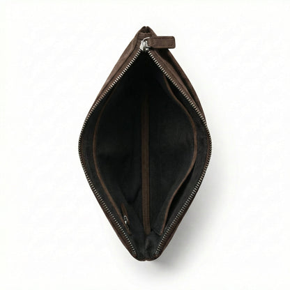 Alcantara Pouch - Chocolate brown