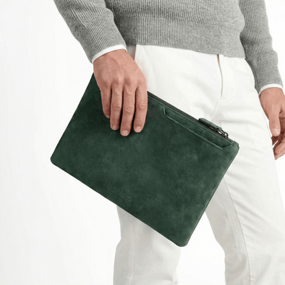 Alcantara Pouch - Midnight Green