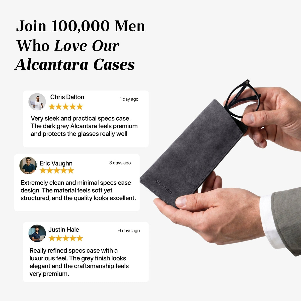 Alcantara Spectacle Case - Space Grey