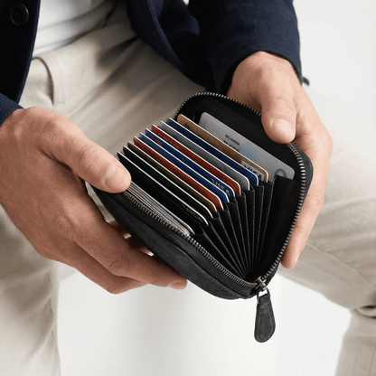 Credit Card - Alcantara Zipper Wallet - Space Grey