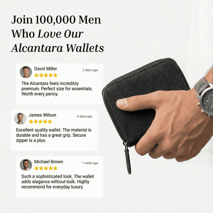 Credit Card - Alcantara Zipper Wallet - Space Grey