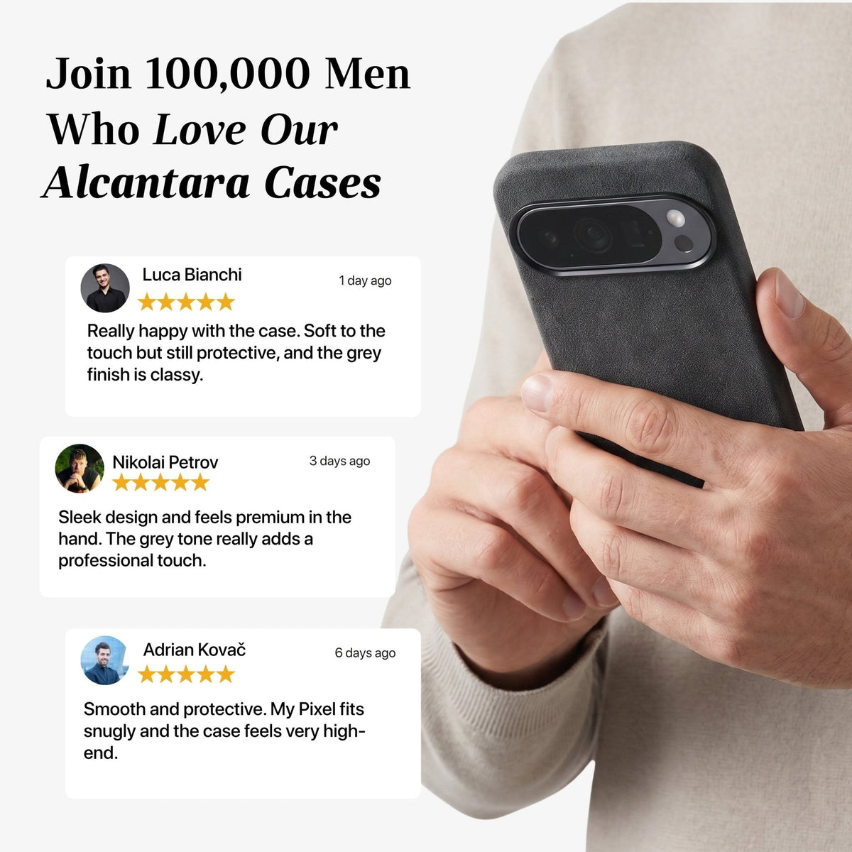 Google Pixel 10 - Alcantara Case - Space Grey