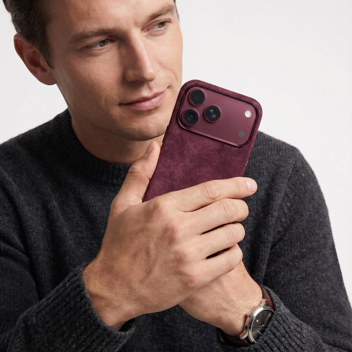 iPhone 18 Pro - Alcantara Case - Wine Red