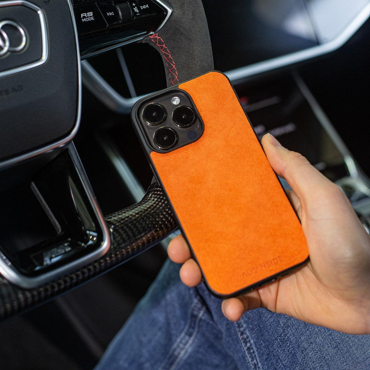 iPhone 12 Pro Max - Alcantara Back Cover - Orange
