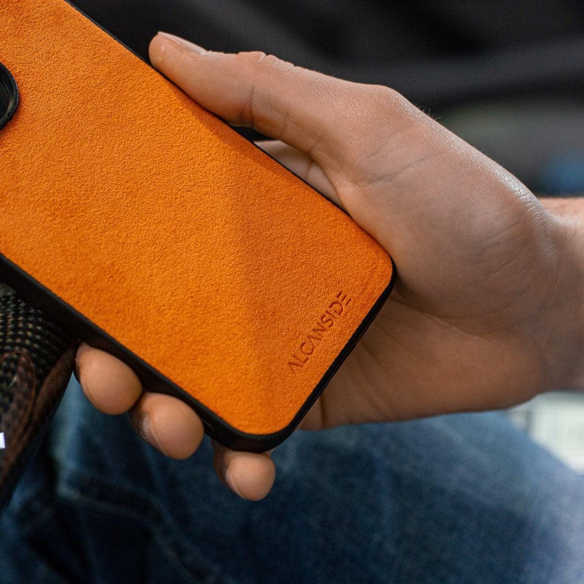iPhone 13 Pro Max - Alcantara Back Cover - Orange