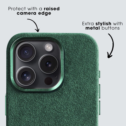 iPhone 13 Pro Max - Alcantara Case - Midnight Green