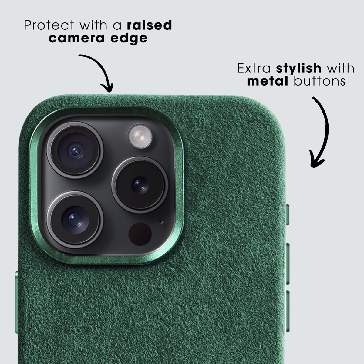 iPhone 14 - Alcantara Case - Midnight Green