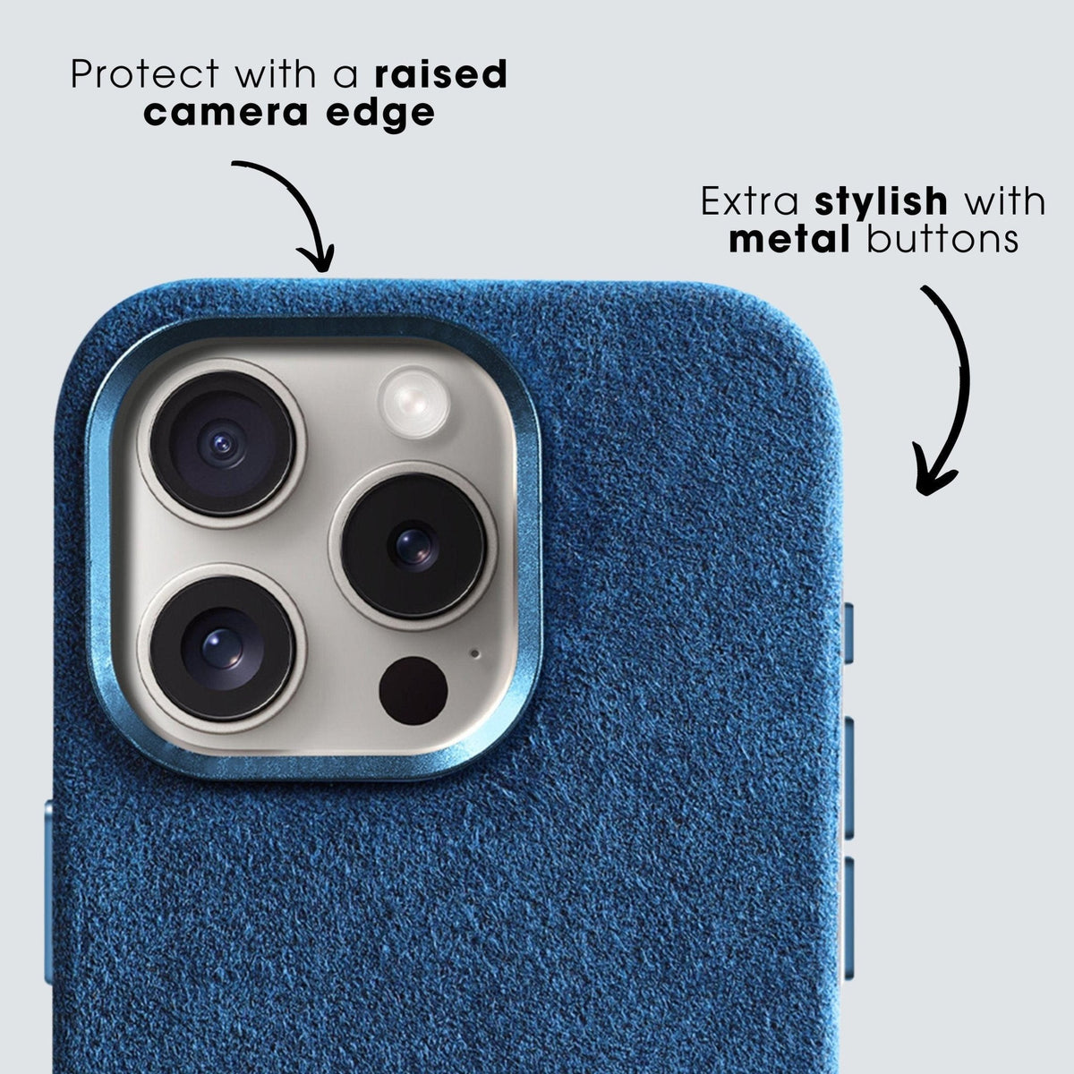 iPhone 14 - Alcantara Case - Ocean blue