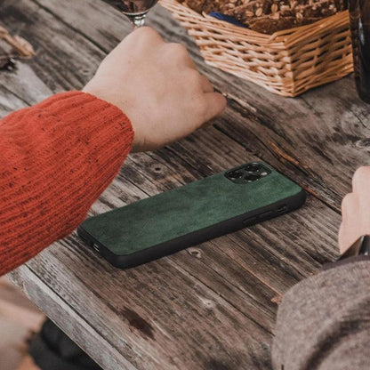 iPhone 14 Plus - Alcantara Back Cover - Midnight Green