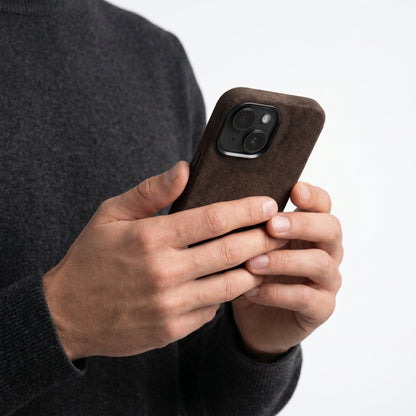 iPhone 15 - Alcantara Case - Chocolate Brown