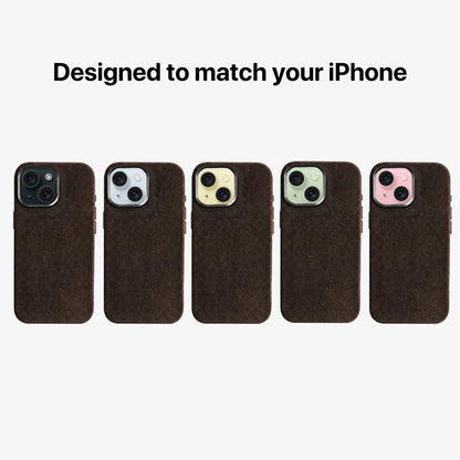 iPhone 15 - Alcantara Case - Chocolate Brown