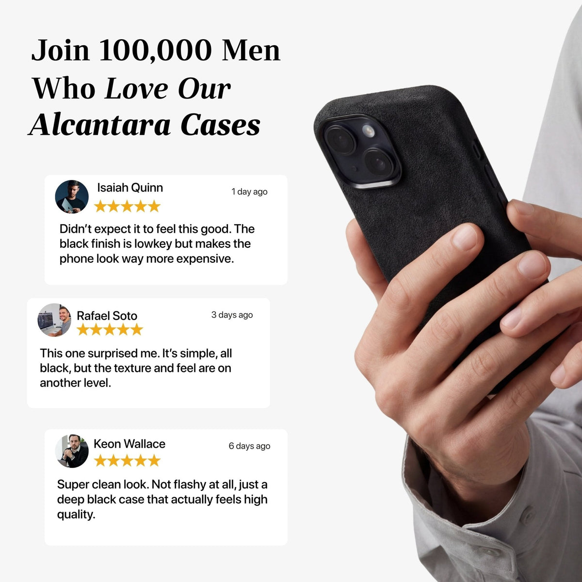 iPhone 15 - Alcantara Case - Deep Black