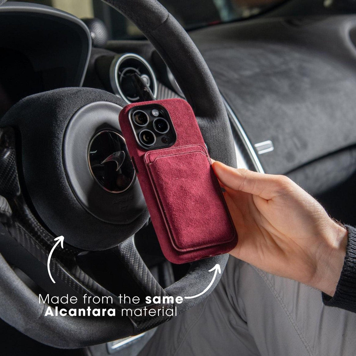 iPhone 15 - Alcantara Case - Wine Red