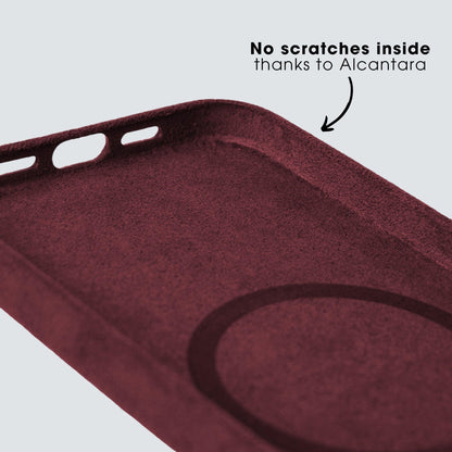 iPhone 15 - Alcantara Case - Wine Red