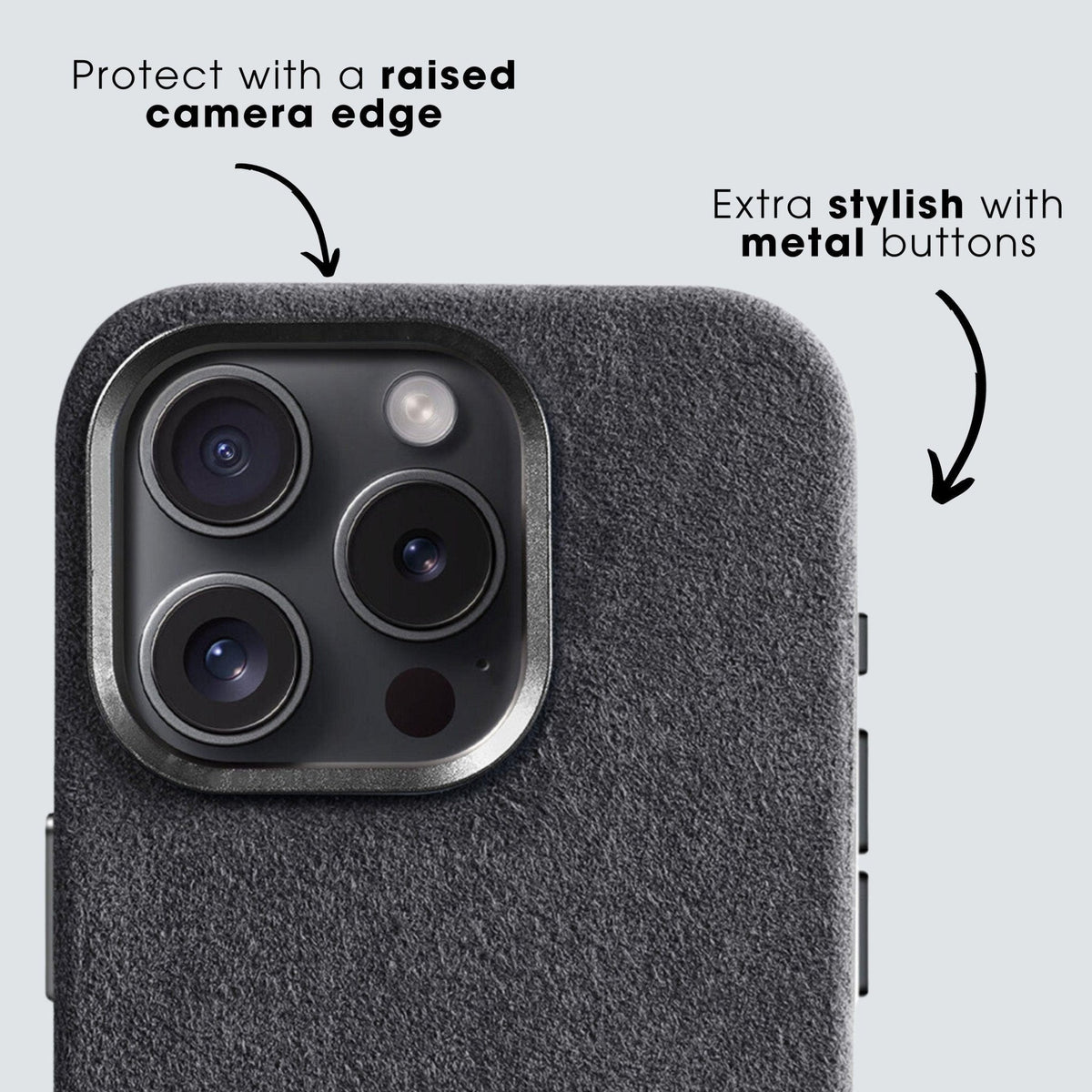 iPhone 15 Plus - Alcantara Case - Space Grey