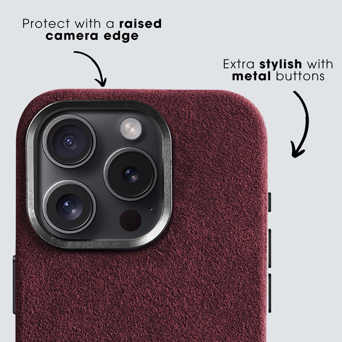 iPhone 15 Pro - Alcantara Case - Wine Red