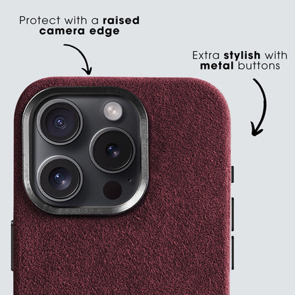 iPhone 15 Pro - Alcantara Case - Wine Red