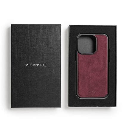 iPhone 15 Pro Max - Alcantara Back Cover - Wine Red