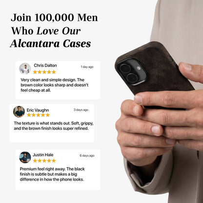 iPhone 16 - Alcantara Case - Chocolate Brown