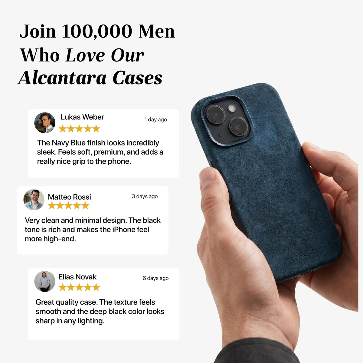 iPhone 15 - Alcantara Case - Navy Blue