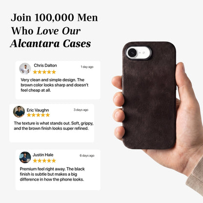 iPhone 16e - Alcantara Case - Chocolate Brown