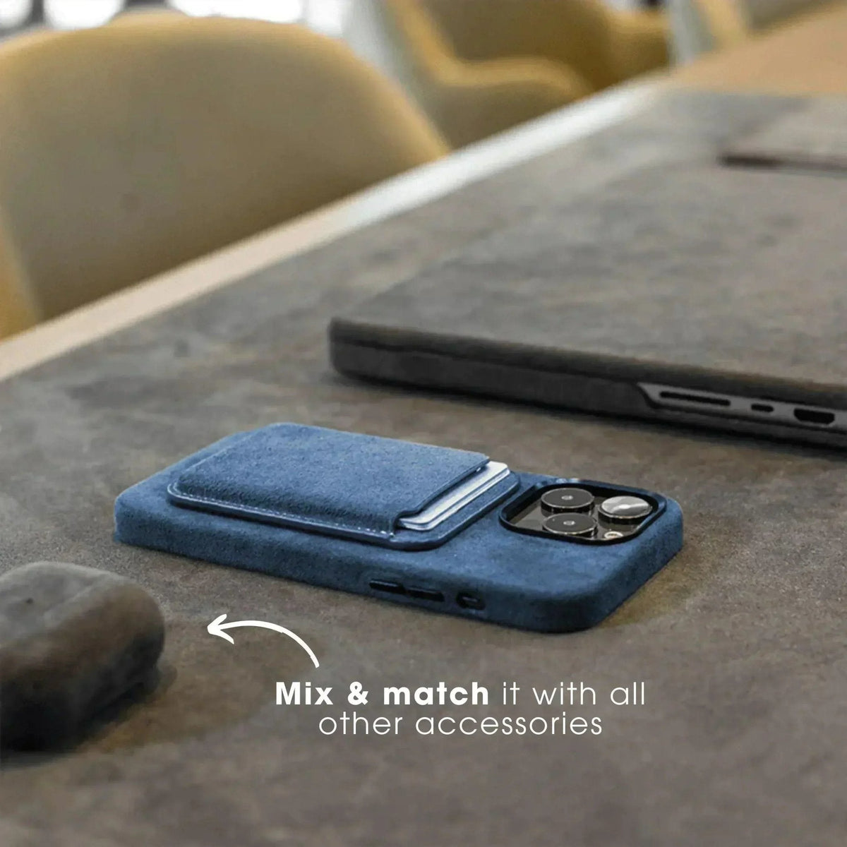iPhone 16e - Alcantara Case - Ocean blue