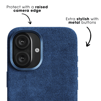 iPhone 16 - Alcantara Case - Ocean blue