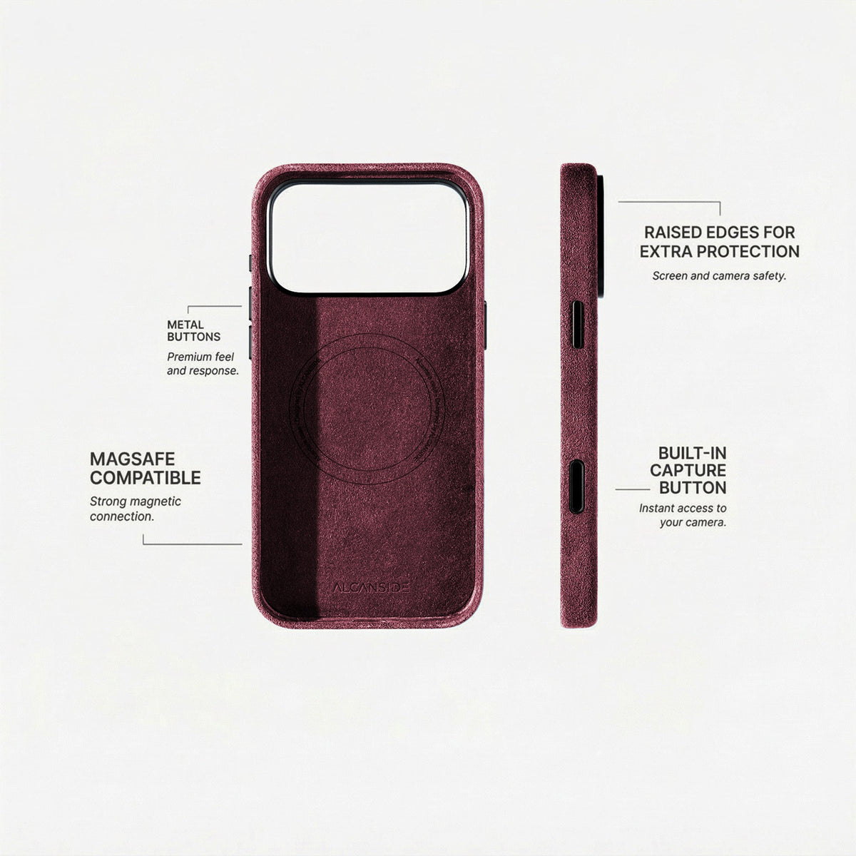 iPhone 17 Pro - Alcantara Case - Wine Red