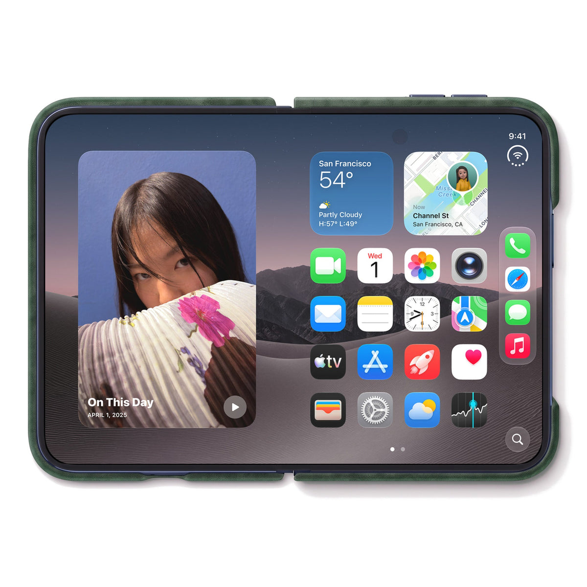 iPhone Duo - Alcantara Case - Midnight Green