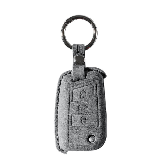 Alcantara Car Key Fob Cover for Volkswagen | Model A with Buckle - Space Grey