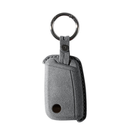 Alcantara Car Key Fob Cover for Volkswagen | Model A with Buckle - Space Grey